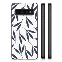 Samsung Galaxy S10 Skin Case Leaves Blue - thumbnail