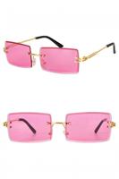 Bril Rechthoek Met Roze Glazen - thumbnail