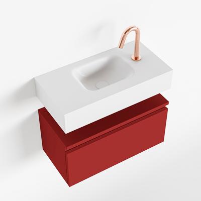 MONDIAZ ANDOR 60cm toiletmeubel fire. LEX 60cm wastafel talc midden 1 kraangat