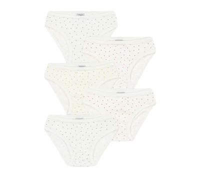 Set met 5 slipjes met kleine hartjes PETIT BATEAU wit, bedrukt Set met 5 slipjes met kleine hartjes PETIT BATEAU wit, bedrukt