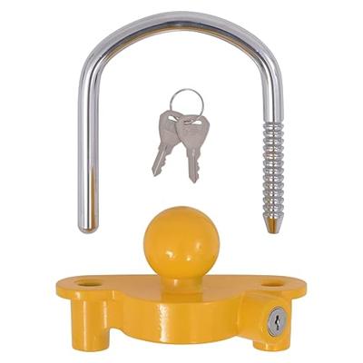Aanhangwagenslot met 2 sleutels staal en aluminiumlegering geel