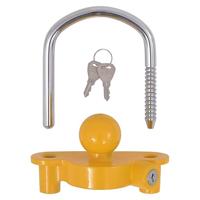 Aanhangwagenslot met 2 sleutels staal en aluminiumlegering geel - thumbnail