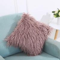 Fluweel lang pluche kussen cover populaire vierkante harige cover Home bed kamer decoratie kussensloop grootte: 45 x 45cm (paars) - thumbnail