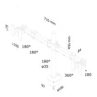 Neomounts FPMA-D960DG Monitor-tafelbeugel 2-voudig 25,4 cm (10) - 68,6 cm (27) Zwart In hoogte verstelbaar, Kantelbaar, Zwenkbaar, Roteerbaar - thumbnail