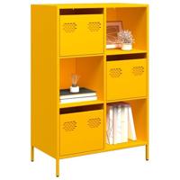 Hoge kast 68x39x103,5 cm staal mosterdgeel - thumbnail