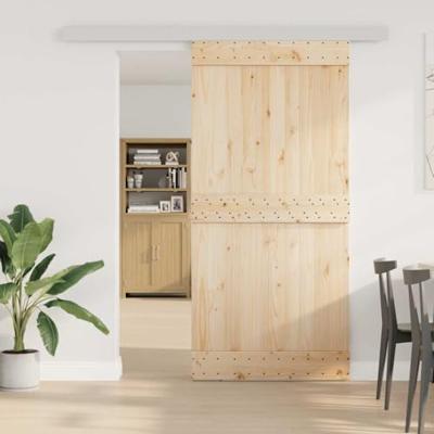 VidaXL Beslagset schuifdeur 200 cm aluminiumlegering zilverkleurig