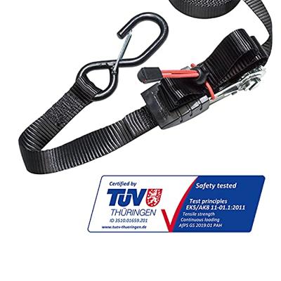 Masterlock Set of 2 ratchet tie downs with S hooks 4,25m - colour : black - 2 pac - 3066EURDAT