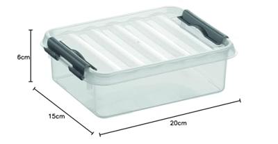 Sunware Q-line box 1 liter transp/metaal