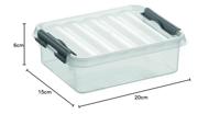 Sunware Q-line box 1 liter transp/metaal - thumbnail