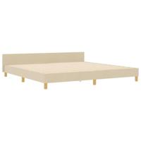 Bedframe met hoofdeinde Crème 200 x 200 cm Stof - thumbnail
