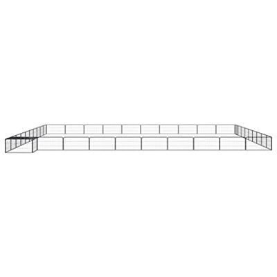 Hondenkennel 40 panelen 100x50 cm gepoedercoat staal zwart