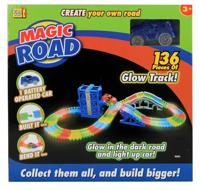 Kids Fun Magic Road autobaan glow in the dark 136 delig blauw - thumbnail