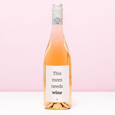 Wijnfles This mom needs wine - Rosé (Blush Rosé)