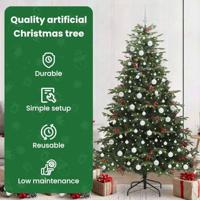 VidaXL Kunstkerstboom groen 210 cm pvc en metaal en plastic - thumbnail