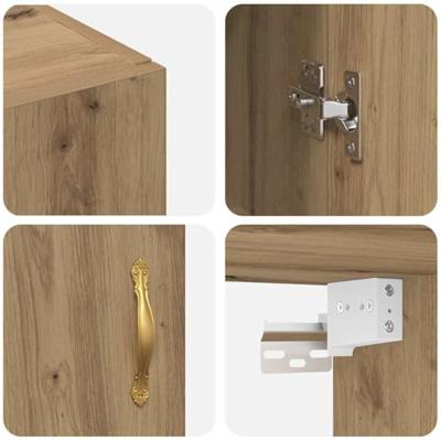 Wandkast 2 pcs Artisan Eiken 69,5 x 34 x 90 cm Bewerkt hout