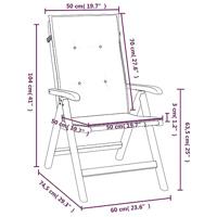 Tuinstoelen 8 st verstelbaar met kussens massief teakhout - thumbnail