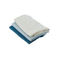 Set van 3 Bamboe Inbakerdoeken - DOMIVA - 1 Bedrukt + 2 Effen - Indigo Blauw - 60x60 cm - thumbnail