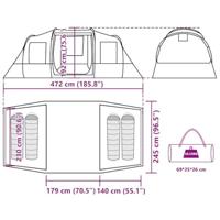 VidaXL Tunneltent 4-persoons waterdicht olijfgroen - thumbnail