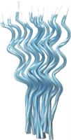 Spaghetti Kaarsjes Blauw/Wit - 12 Stuks - thumbnail