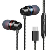 T1 USB-C/type-C interface in ear Wired Stereo oortelefoon met Mic (zwart) - thumbnail