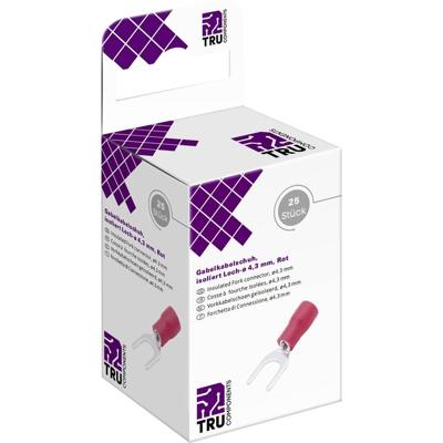 TRU COMPONENTS T2010C301 Vorkkabelschoen 0.5 mm² 1.5 mm² Schachtdiameter=4.3 mm Deels geïsoleerd Rood 25 stuk(s)