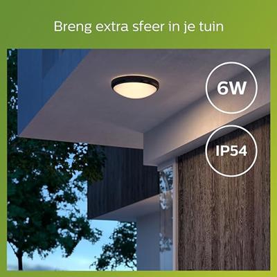 Philips Zwarte plafondlampDoris met led - 929003190801