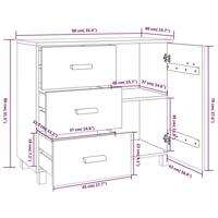 Dressoir 90x40x80 cm massief grenenhout wit - thumbnail