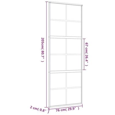 VidaXL Schuifdeur 76x205 cm helder esg-glas en aluminium goudkleurig