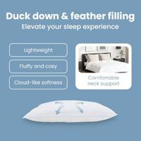 VidaXL Hoofdkussen met kussen 2 pcs wit 70 x 90 cm veren - thumbnail