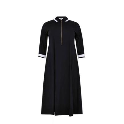 Yoek jurk met contrastbies zwart Yoek jurk met contrastbies zwart