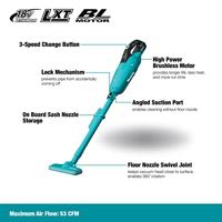 MAKITA DCL282FZ 18V snoerloze steelstofzuiger - thumbnail