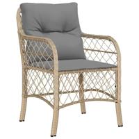 5-delige Tuinset met kussens poly rattan gemengd beige - thumbnail