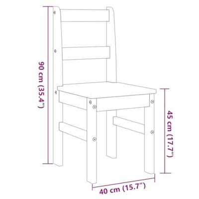 Eetkamerstoelen 2 st Panama 40x46x90 cm grenenhout grijs