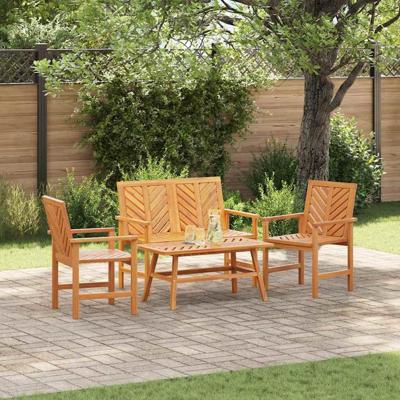 Tuin loungeset 4 pcs Bruin Massief Acaciahout