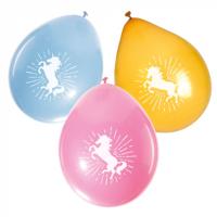 Ballonnen Unicorn set a 6 stuks Ø25cm - thumbnail