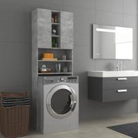 Wasmachinekast 64x25,5x190 cm betongrijs - thumbnail