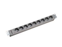 Bachmann 333.401 19 inch Stekkerdoos voor patchkast 1 HE Geaarde contactdoos Lichtgrijs - thumbnail