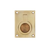 Intersteel Luikring rechthoekig 65x49mm - messing gelakt - thumbnail