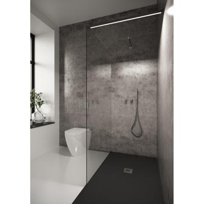 Inloopdouche Bellezza Bagno StabiLight 100x195 cm 8 mm Helder Glas Antikalk Inclusief Stabilisatiestang Met Verlichting Mat Zwart Bellezza Bagno