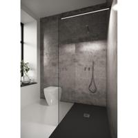 Inloopdouche Bellezza Bagno StabiLight 100x195 cm 8 mm Helder Glas Antikalk Inclusief Stabilisatiestang Met Verlichting Mat Zwart Bellezza Bagno - thumbnail