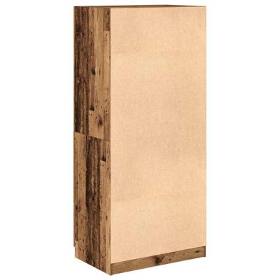 Kledingkast 80x52x180 cm bewerkt hout oud houtkleurig - thumbnail