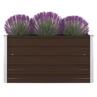 Plantenbak verhoogd 100x100x45 cm gegalvaniseerd staal bruin - thumbnail