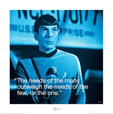 Kunstdruk Star Trek - Spock iQuote 40x40cm Kunstdruk Star Trek - Spock iQuote 40x40cm