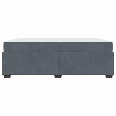 Bedframe met matras Donkergrijs 200 x 200 cm Fluweel