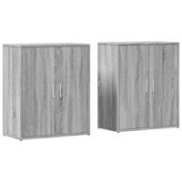 Dressoirs 2 st 60x31x70 cm bewerkt hout grijs sonoma eikenkleur - thumbnail