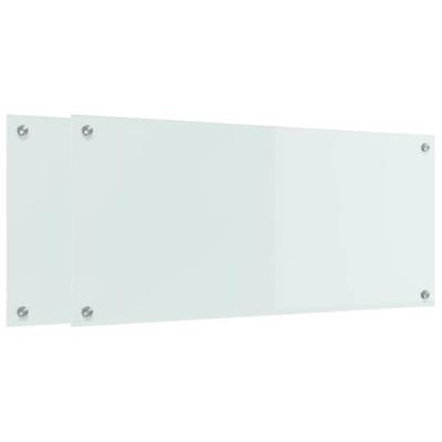 VidaXL Keuken achterwand 2 pcs wit 90 x 40 cm gehard glas VidaXL Keuken achterwand 2 pcs wit 90 x 40 cm gehard glas