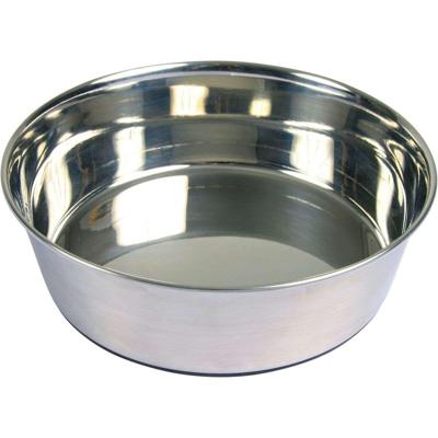 TRIXIE VOERBAK RVS / RUBBERBODEM 24X24 CM 2,5 LTR 4 ST