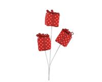Cadeautjes op stok foam 63 cm rood met stippen - thumbnail