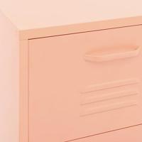 VidaXL Opbergkast 42,5x35x101,5 cm staal roze - thumbnail