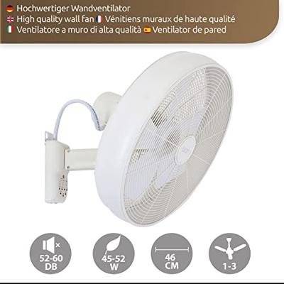 Lucci Air Wandventilator Breeze Wit Ø 46cm incl. Afstandsbediening